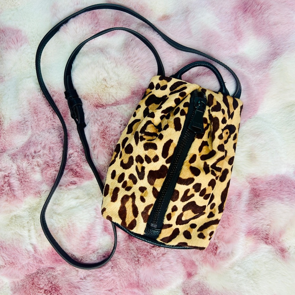 Aimee Kestenberg Leopard Calf Hair Leather Crossbody Bag Mini Backpack NWOT